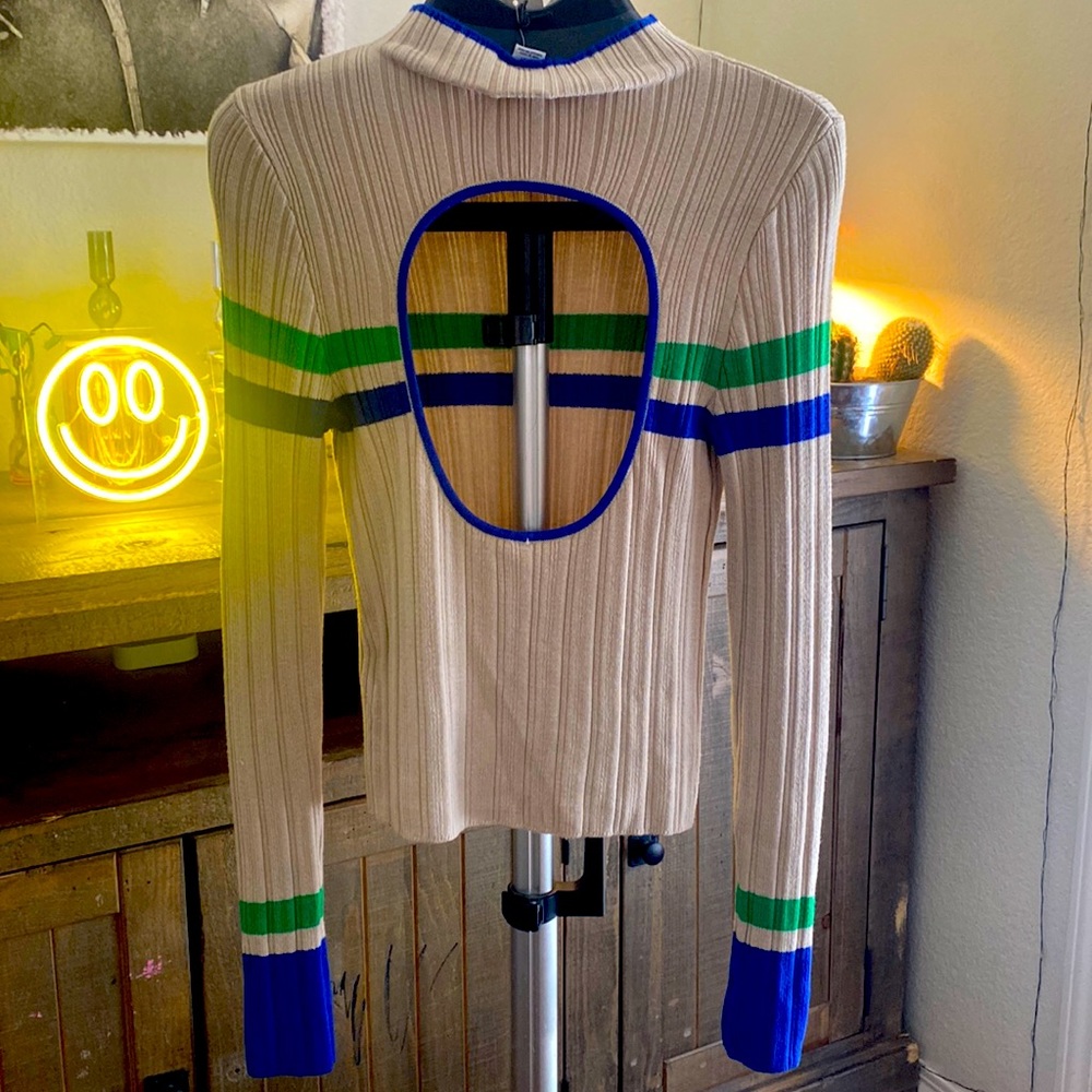 Urban Outfitters BDG knitted long sleeve mock neck OPEN back top